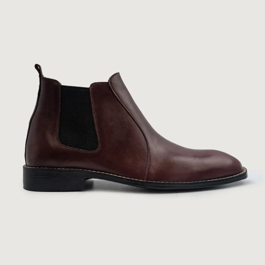 Clarkson Chelsea Maroon Leather Boots