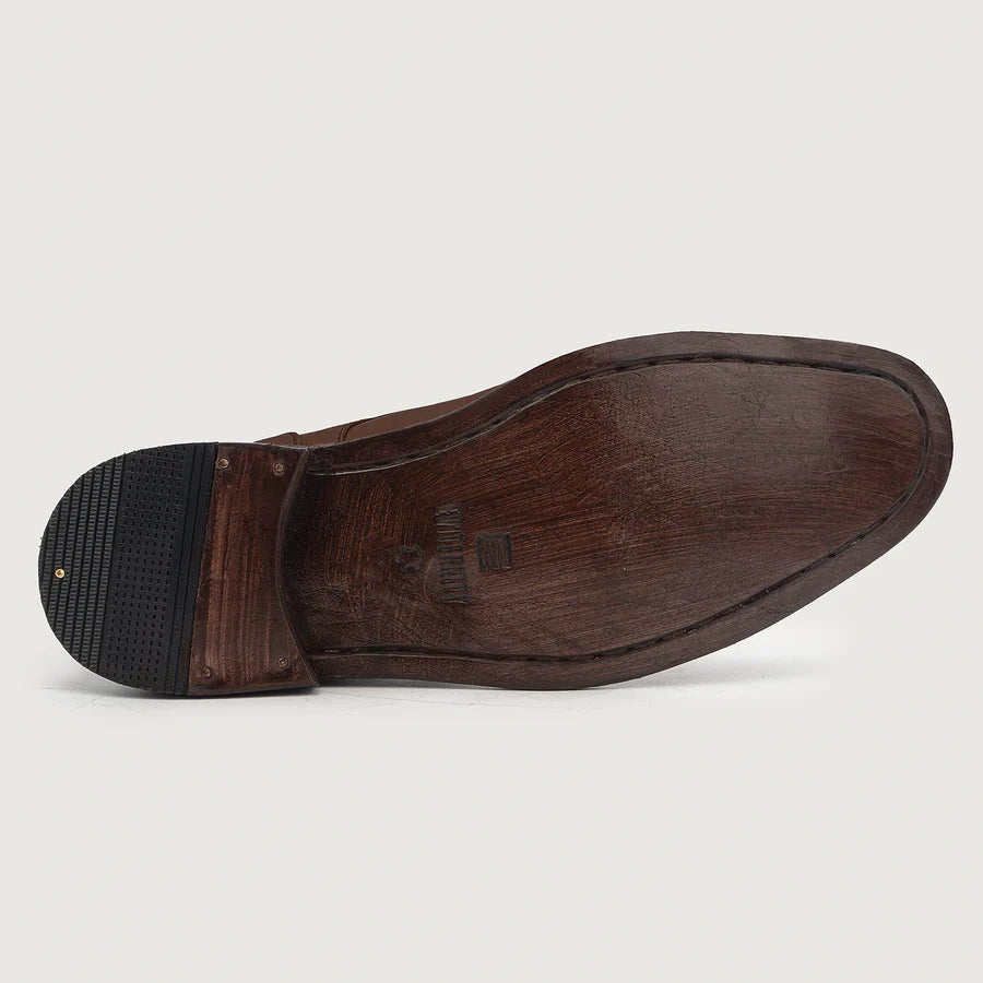 Knight Derby Brown Leather Boots